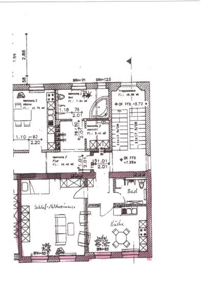 große 1-Zimmer-Wohnung im 1.OG