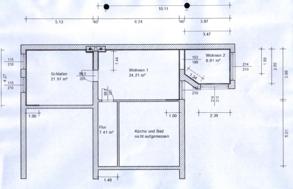 große 2-Zimmer-Wohnung mit Wintergarten