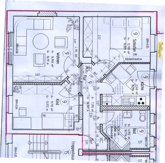 3-Zimmer-Wohnung mit Balkon im 2.OG mit EBK