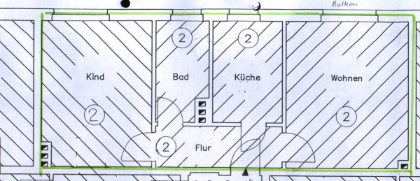 2-Zimmer-Wohnung mit Balkon im 2.OG