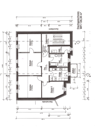 4-Zimmer-Wohnung mit Balkon im DG
