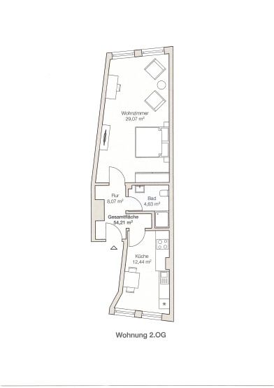 1 Zimmer Wohnung mit EBK in zentraler Lage